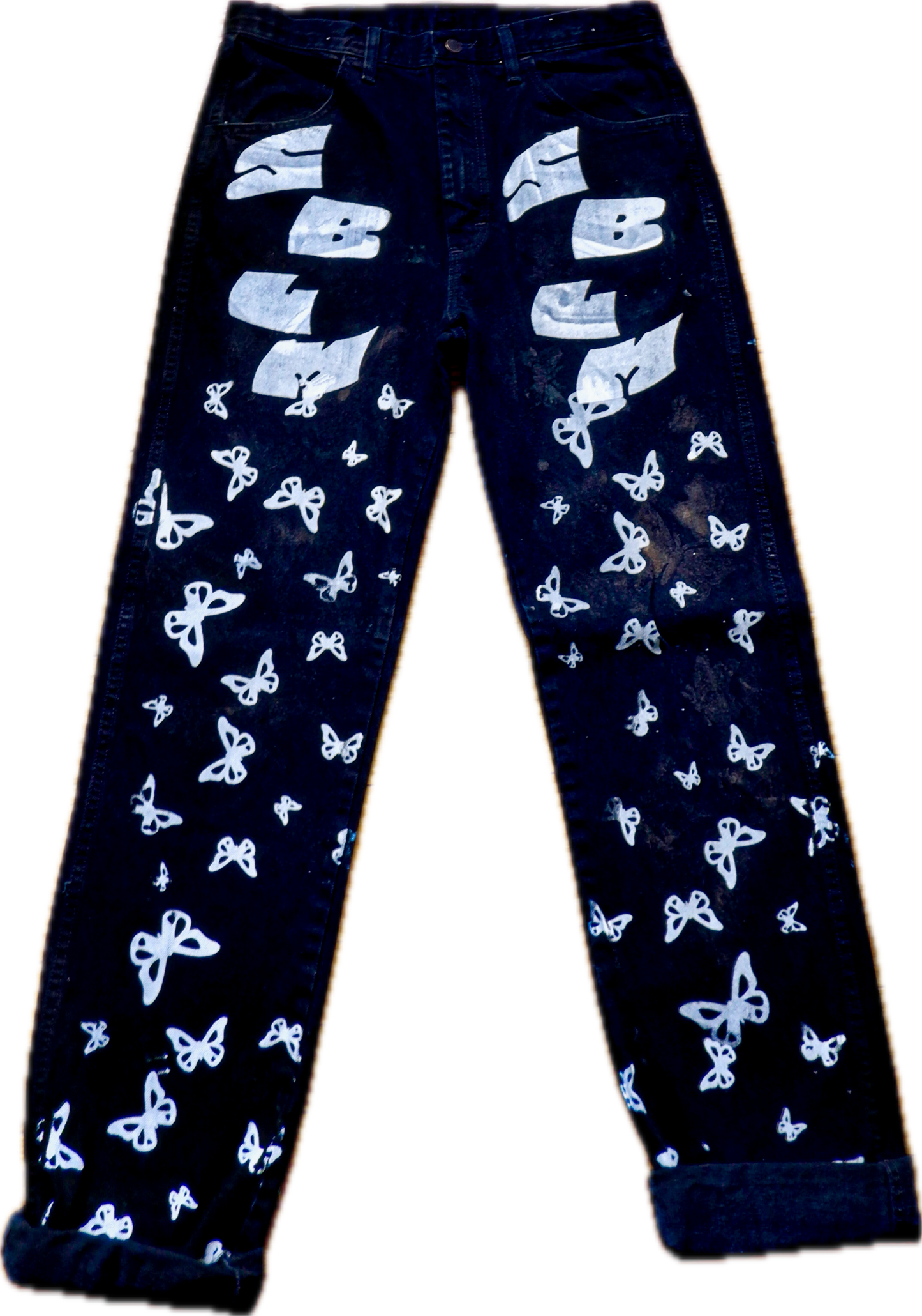 "White Butterfly" Black Denim (33x34)