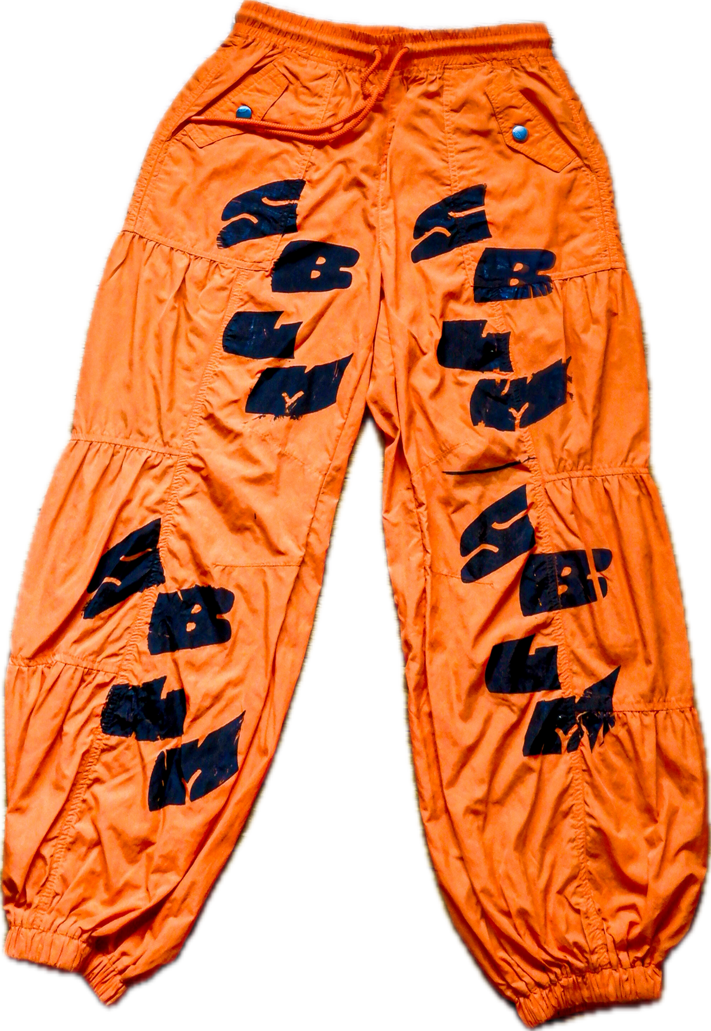 Orange Parachute Pants (Small)