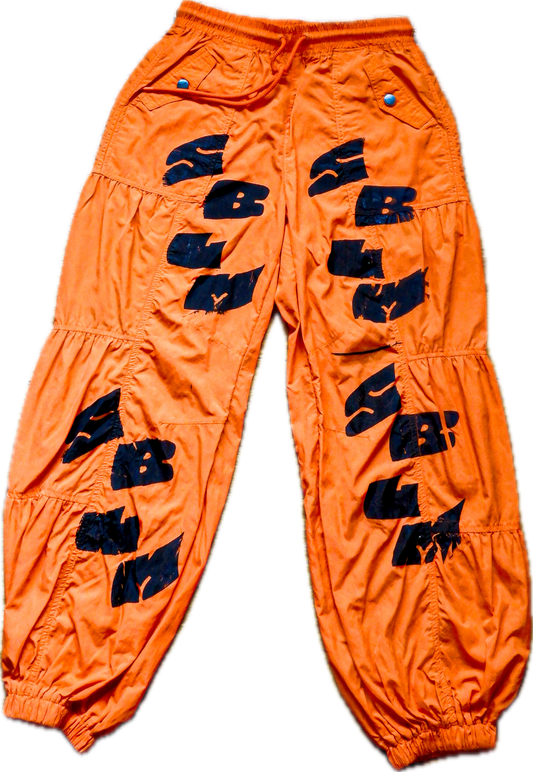 Orange Parachute Pants (Small)