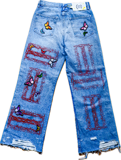 "Fleeting Butterfly" Denim (29x30) Jeans